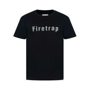 Firetrap Mens Logo Cotton T-Shirt / Black